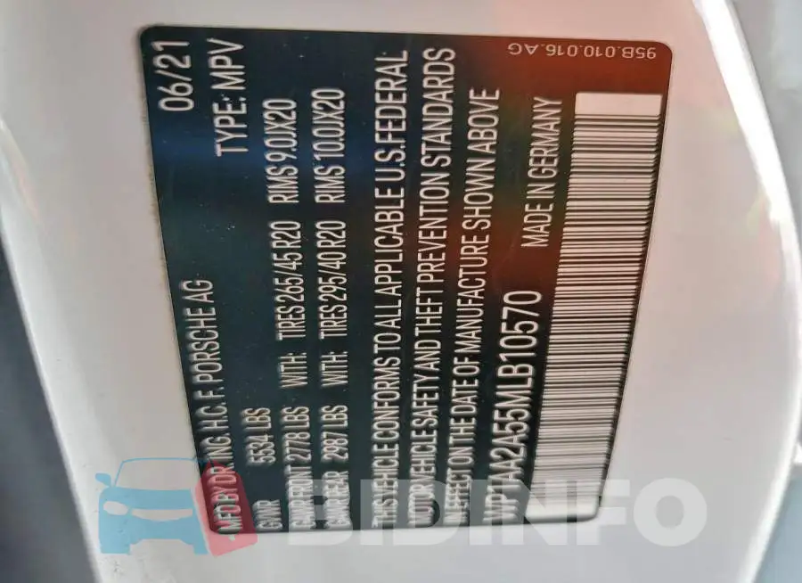 WP1AA2A55MLB10570 Photo# 14