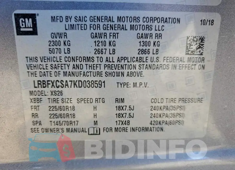 LRBFXCSA7KD038591 Photo# 13