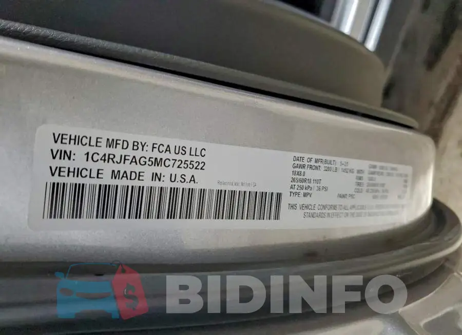 1C4RJFAG5MC725522 Photo# 13