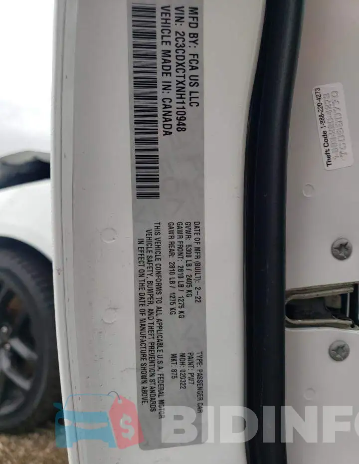 2C3CDXCTXNH110948 Photo# 12