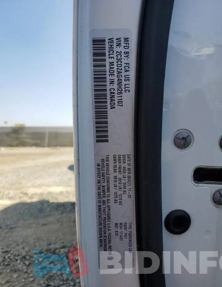 2C3CDZAG4NH261107 Photo# 12
