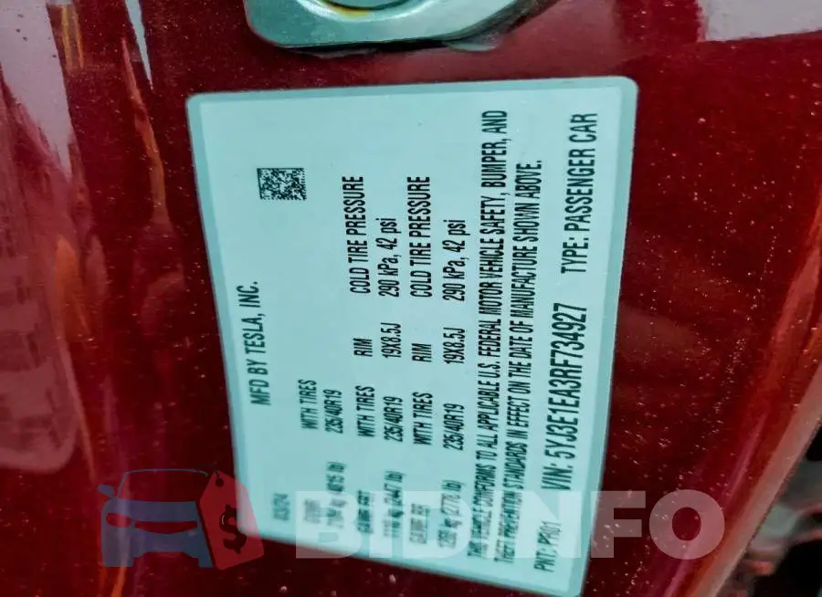 5YJ3E1EA3RF734927 Photo# 12