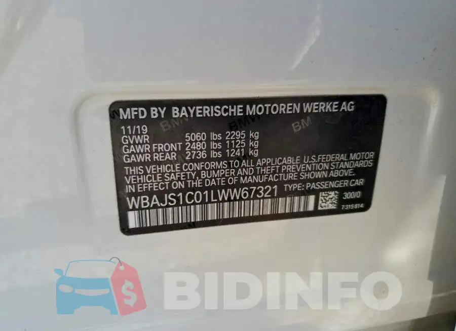 WBAJS1C01LWW67321 Photo# 12