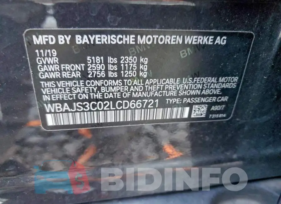 WBAJS3C02LCD66721 Photo# 12