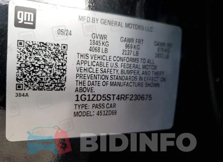 1G1ZD5ST4RF230675 Photo# 12