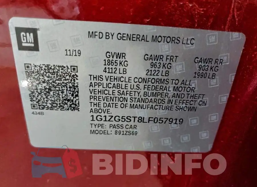 1G1ZG5ST8LF057919 Photo# 12