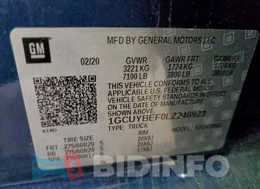 1GCUYBEF0LZ246923 Photo# 12