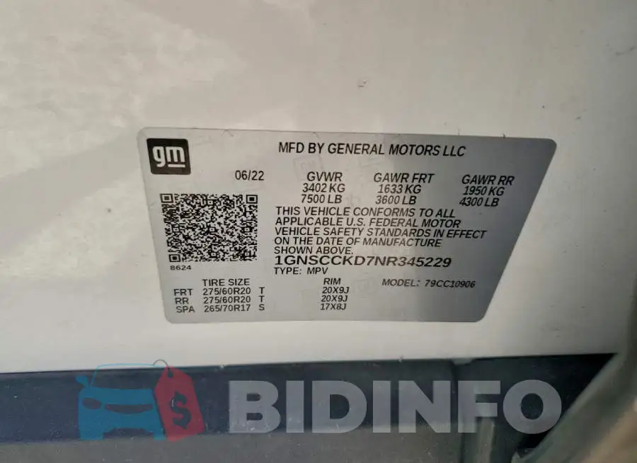 1GNSCCKD7NR345229 Photo# 13