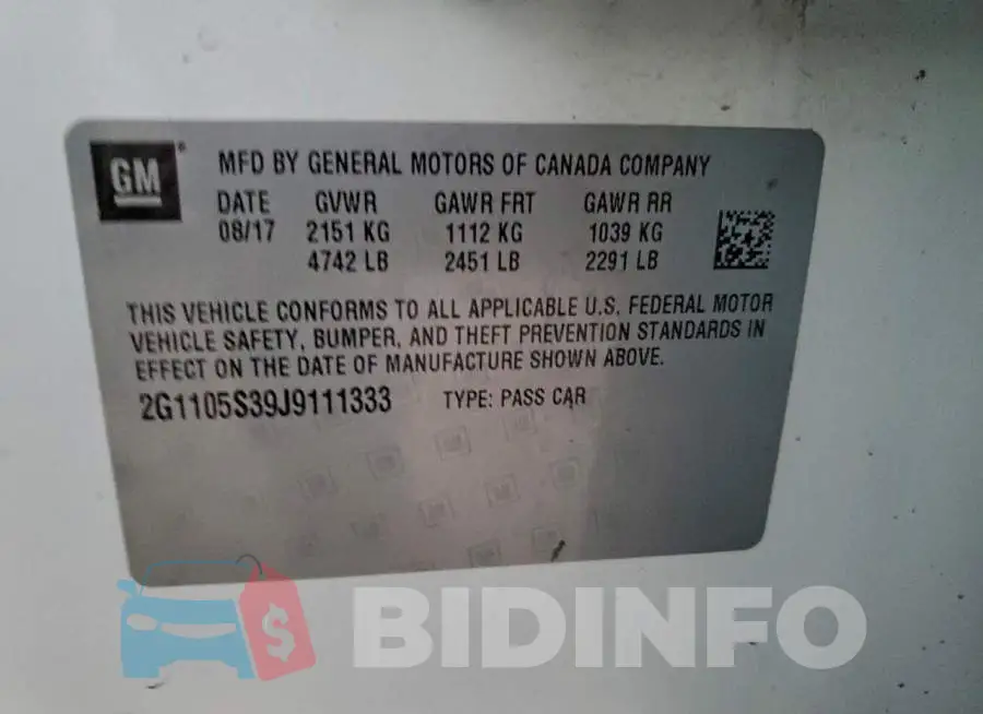 2G1105S39J9111333 Photo# 12
