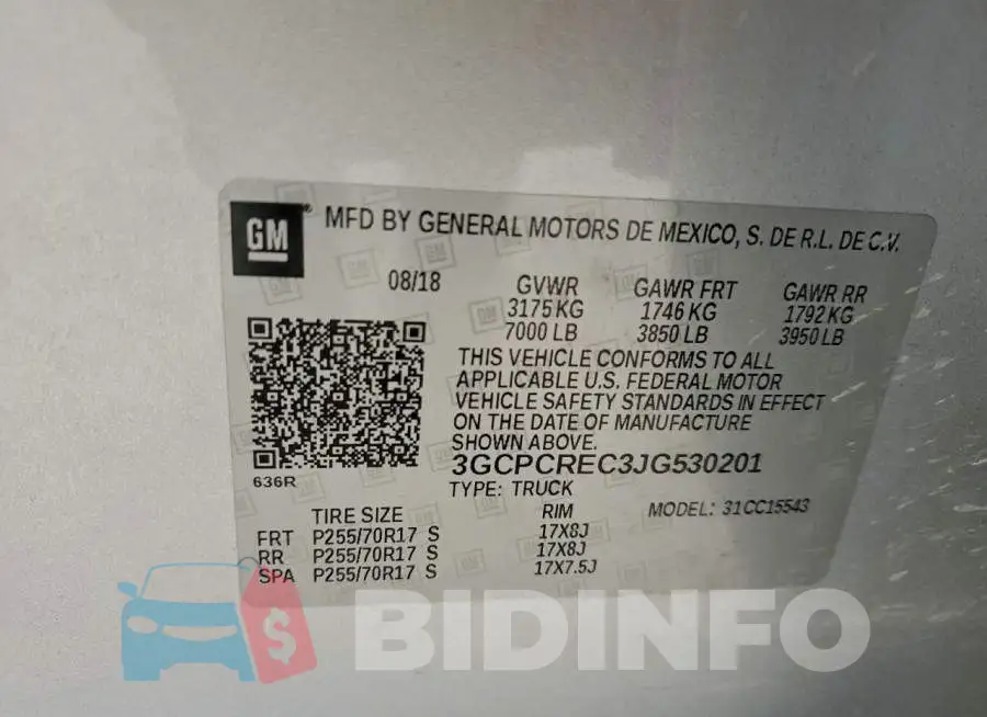 3GCPCREC3JG530201 Photo# 13