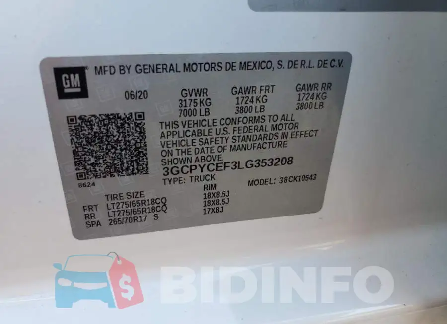3GCPYCEF3LG353208 Photo# 12