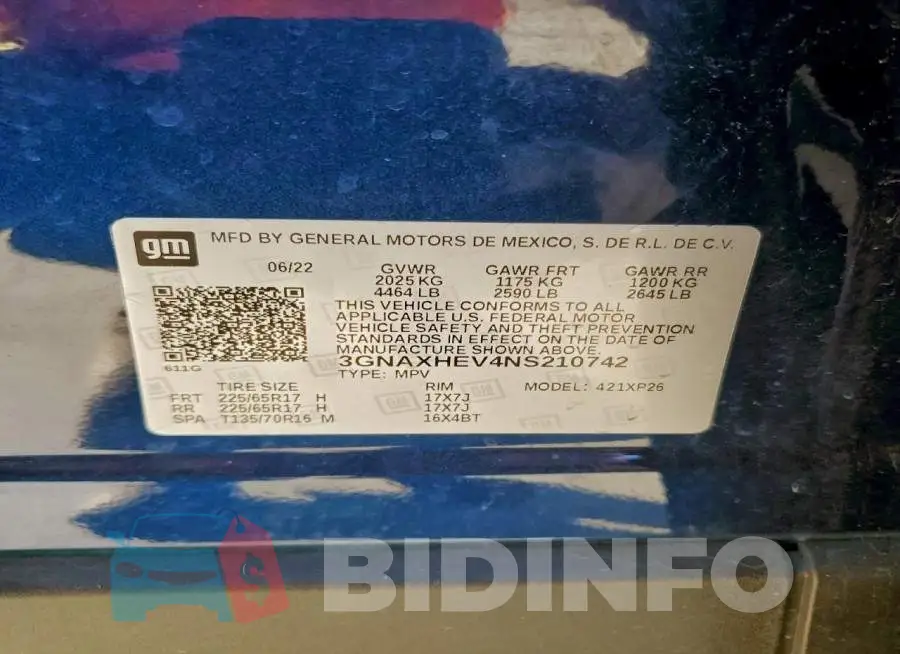 3GNAXHEV4NS210742 Photo# 12