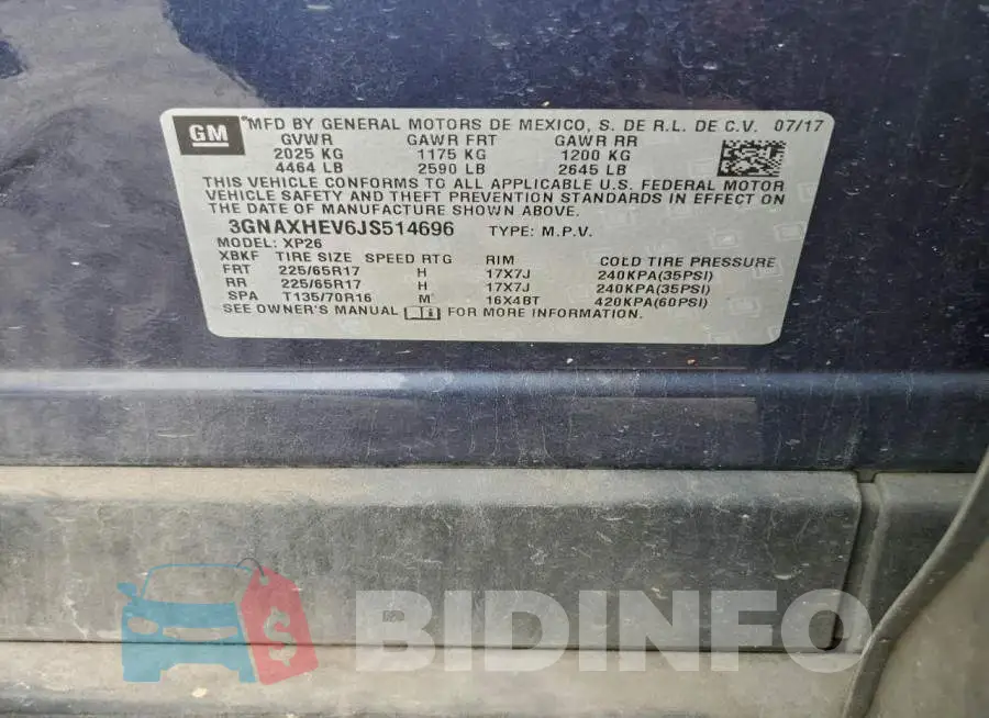 3GNAXHEV6JS514696 Photo# 13
