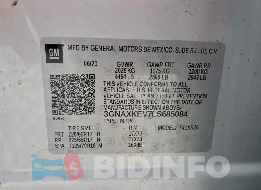 3GNAXKEV7LS685084 Photo# 13