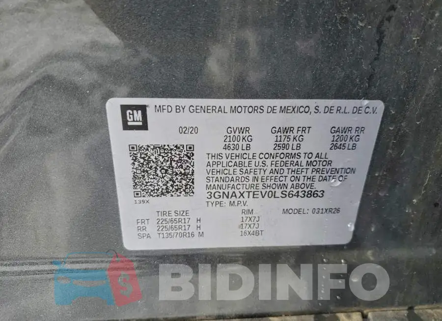 3GNAXTEV0LS643863 Photo# 14