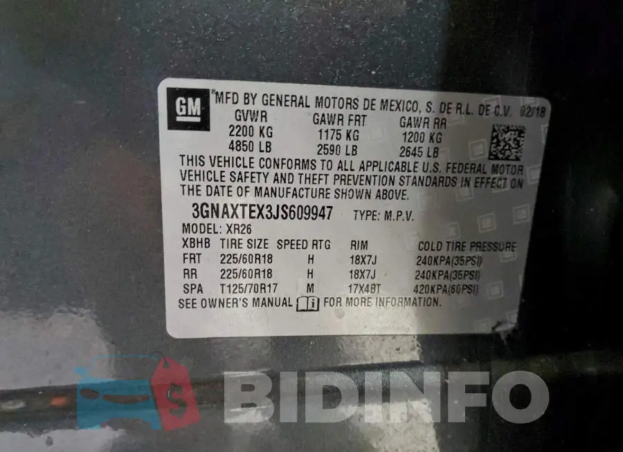 3GNAXTEX3JS609947 Photo# 13