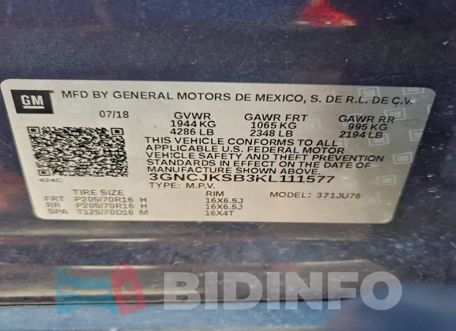 3GNCJKSB3KL111577 Photo# 14