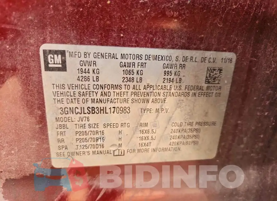 3GNCJLSB3HL170983 Photo# 14