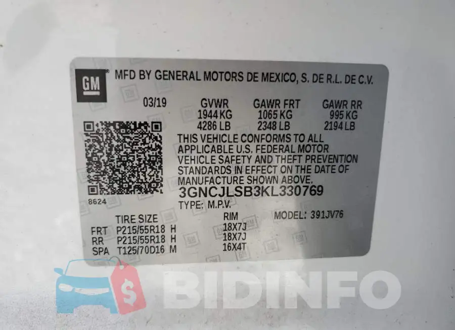 3GNCJLSB3KL330769 Photo# 12