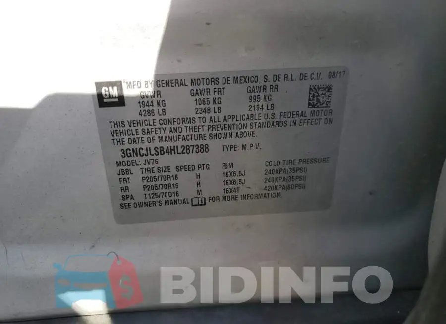 3GNCJLSB4HL287388 Photo# 12