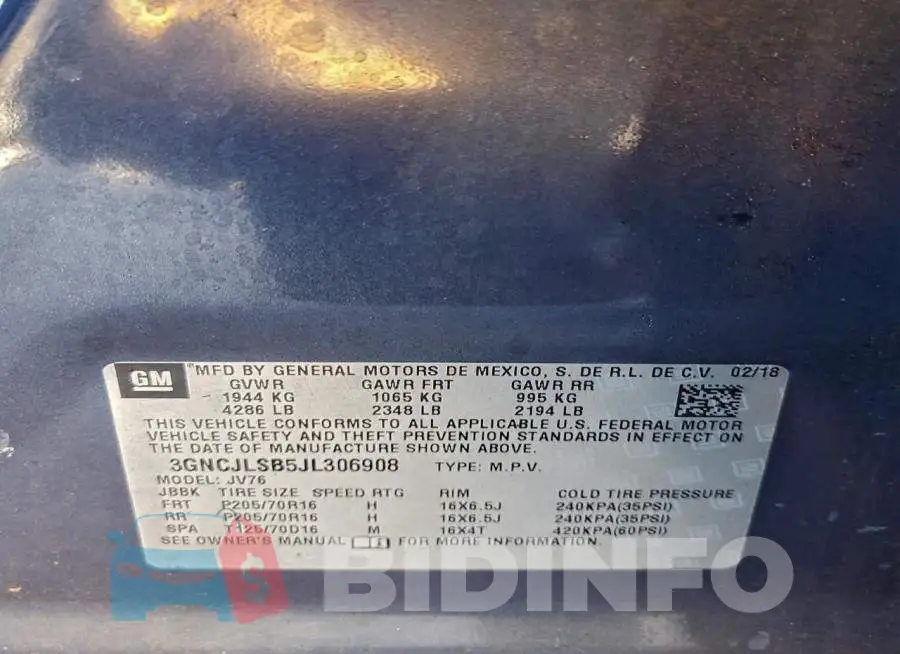 3GNCJLSB5JL306908 Photo# 12