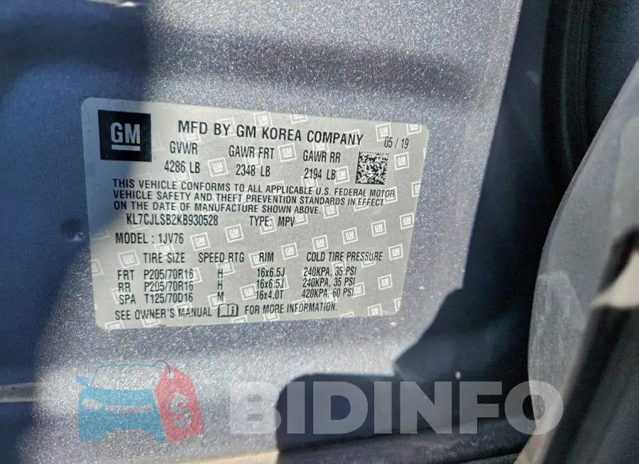KL7CJLSB2KB930528 Photo# 13