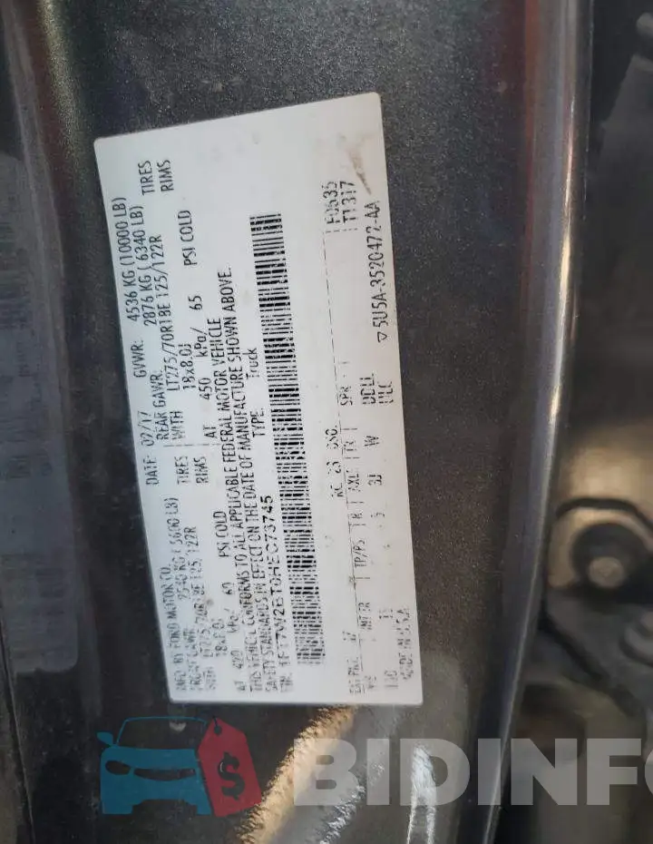 1FT7W2BT0HEC73745 Photo# 13