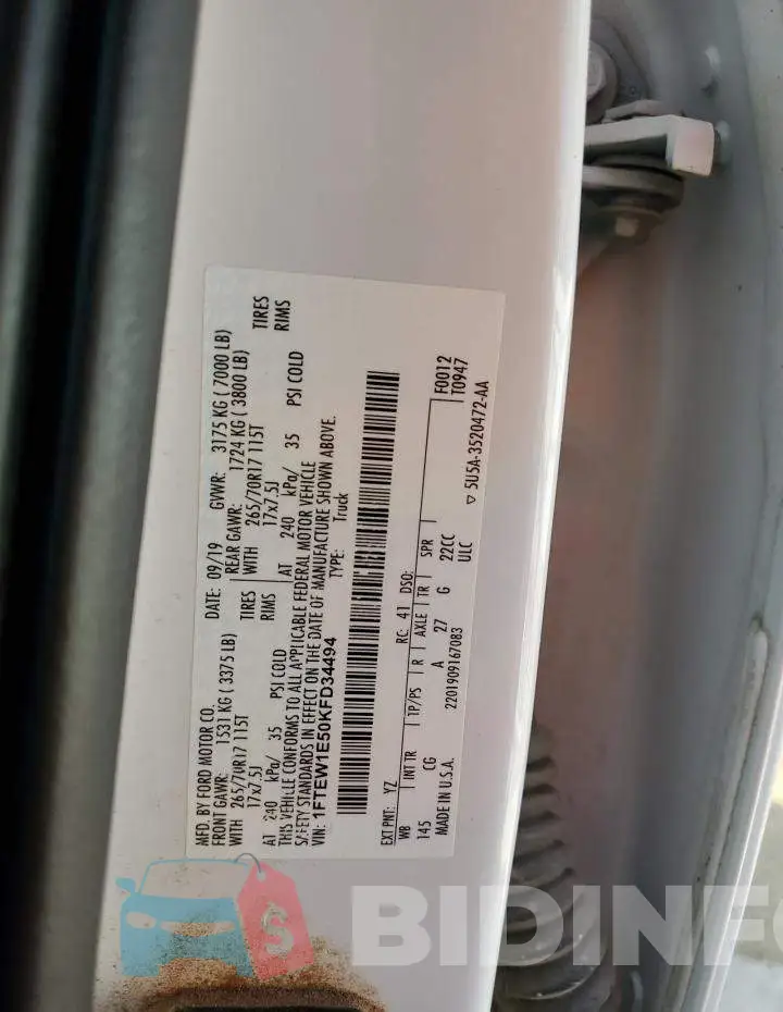 1FTEW1E50KFD34494 Photo# 12