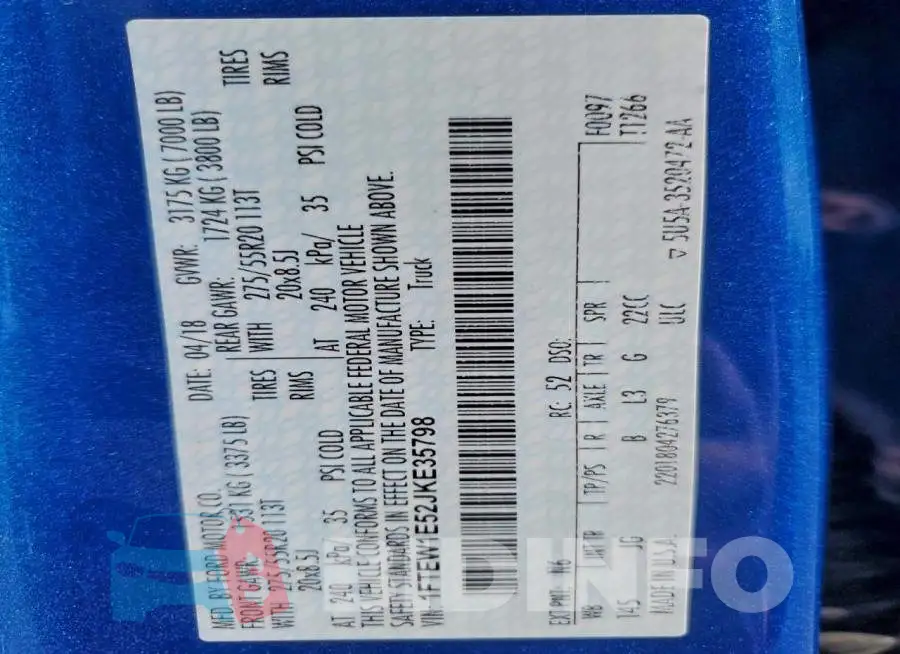 1FTEW1E52JKE35798 Photo# 12