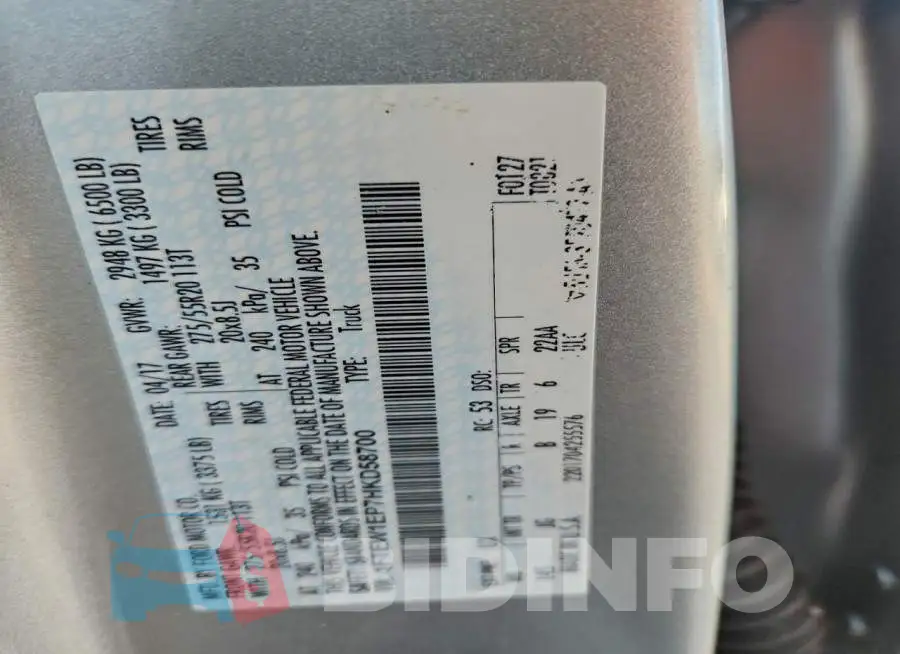 1FTEW1EP7HKD58700 Photo# 12