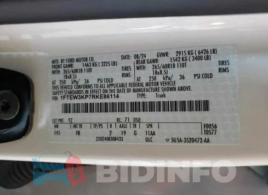 1FTEW3KP7RKE86114 Photo# 13