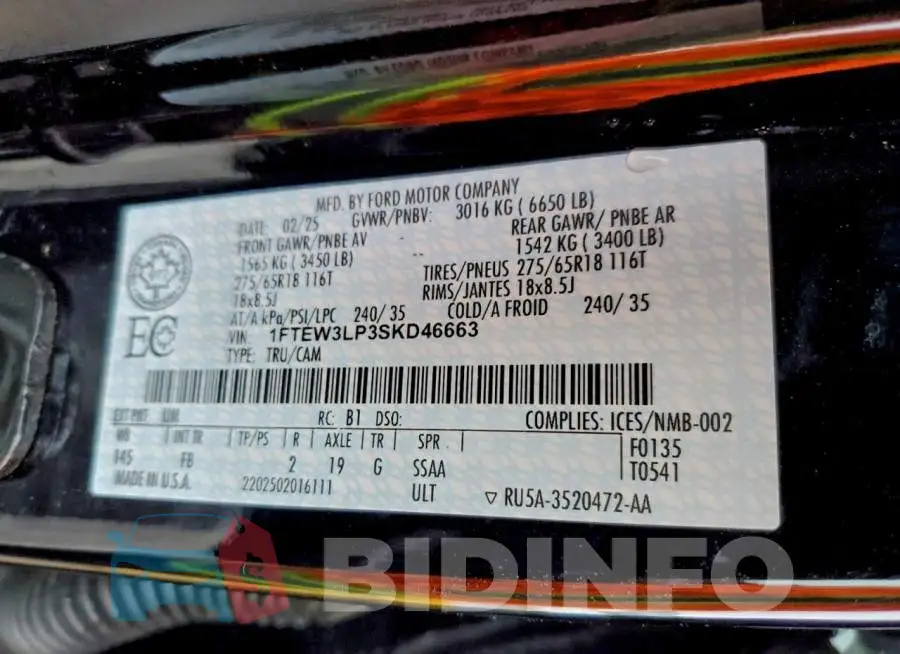 1FTEW3LP3SKD46663 Photo# 12