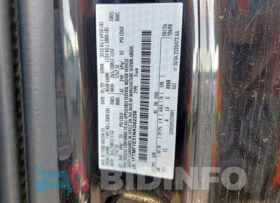 1FTMF1E51NKD02256 Photo# 13