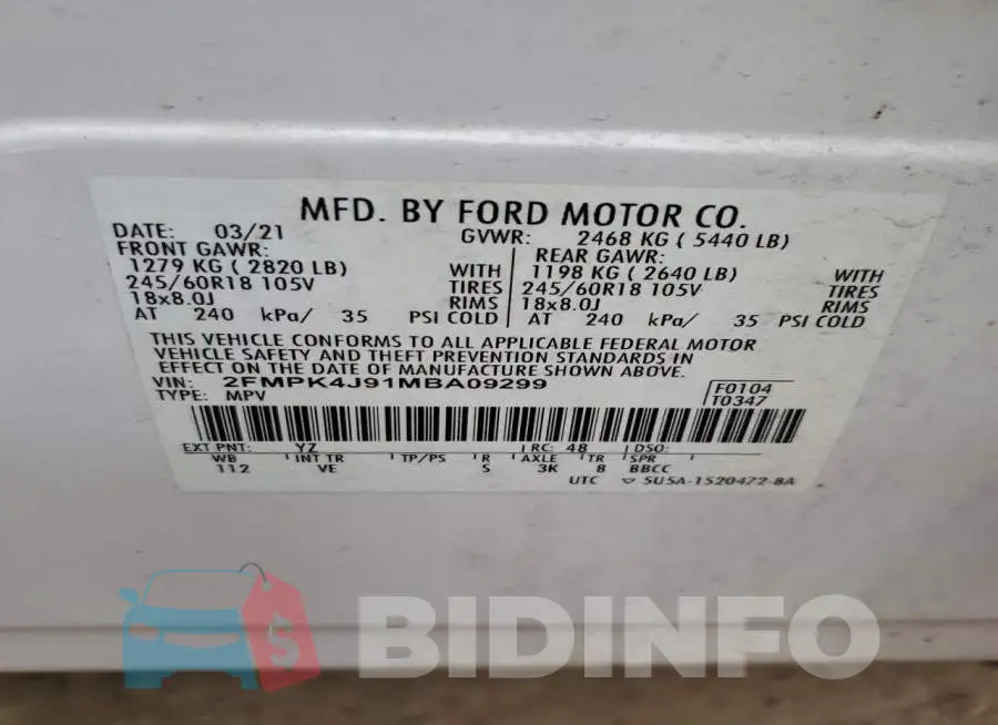 2FMPK4J91MBA09299 Photo# 13