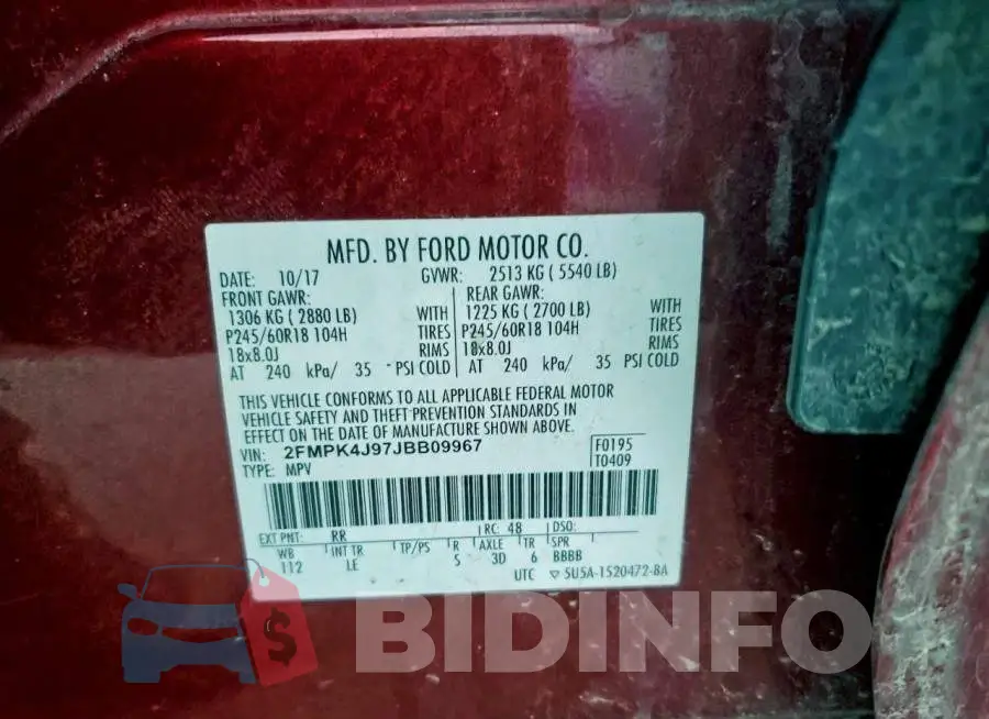 2FMPK4J97JBB09967 Photo# 13