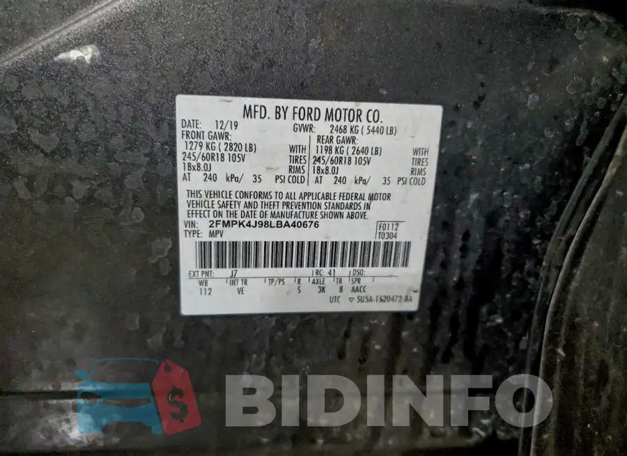 2FMPK4J98LBA40676 Photo# 14