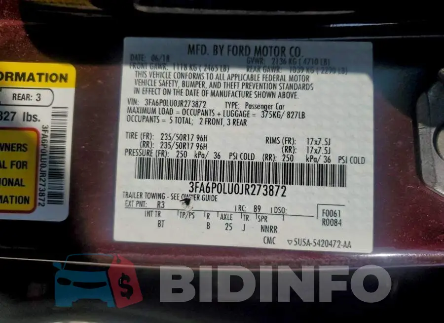 3FA6P0LU0JR273872 Photo# 12