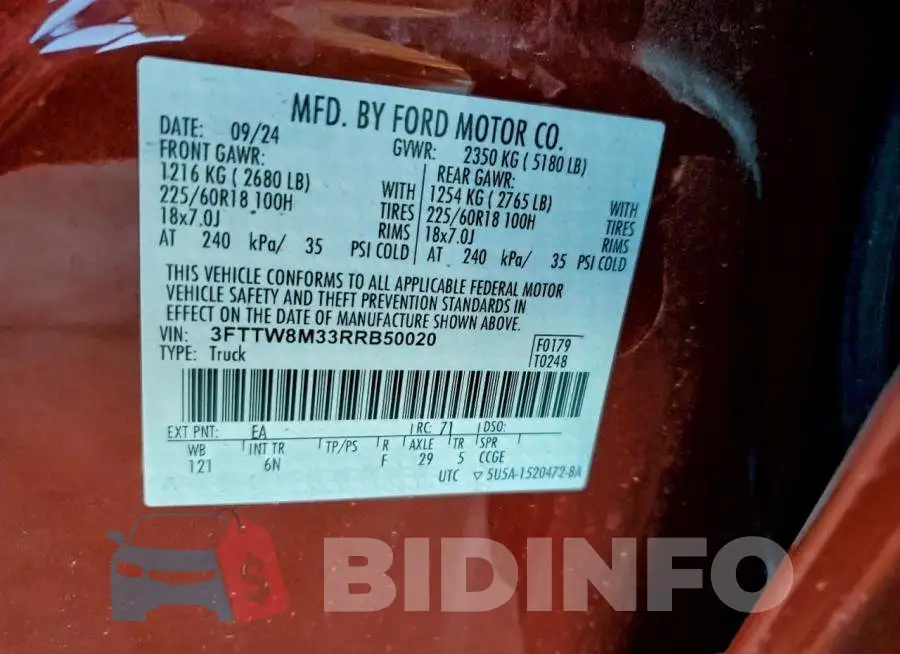 3FTTW8M33RRB50020 Photo# 13