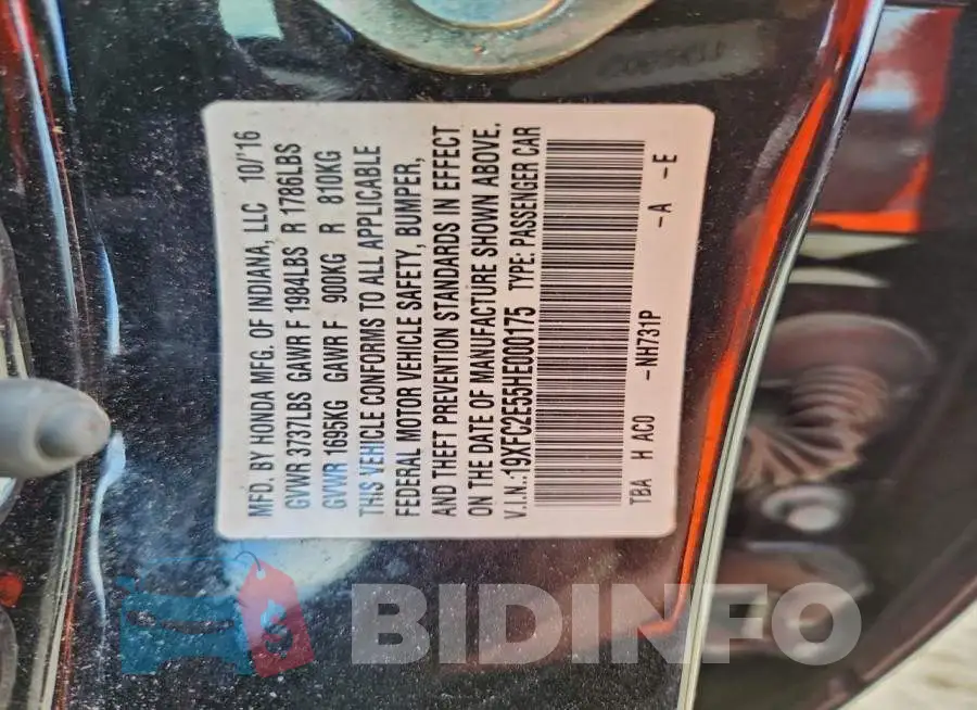 19XFC2E55HE000175 Photo# 12
