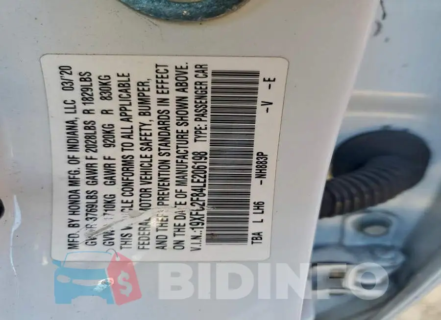 19XFC2F84LE206198 Photo# 13