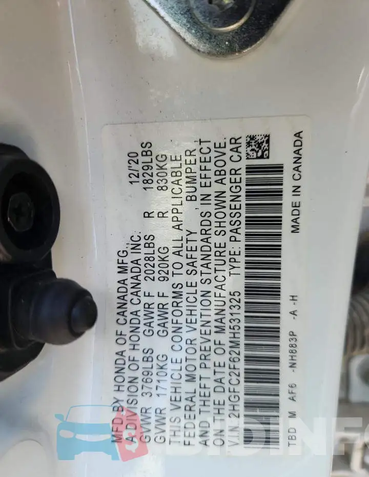 2HGFC2F62MH531325 Photo# 12