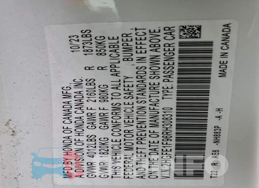 2HGFE1F96RH308310 Photo# 12