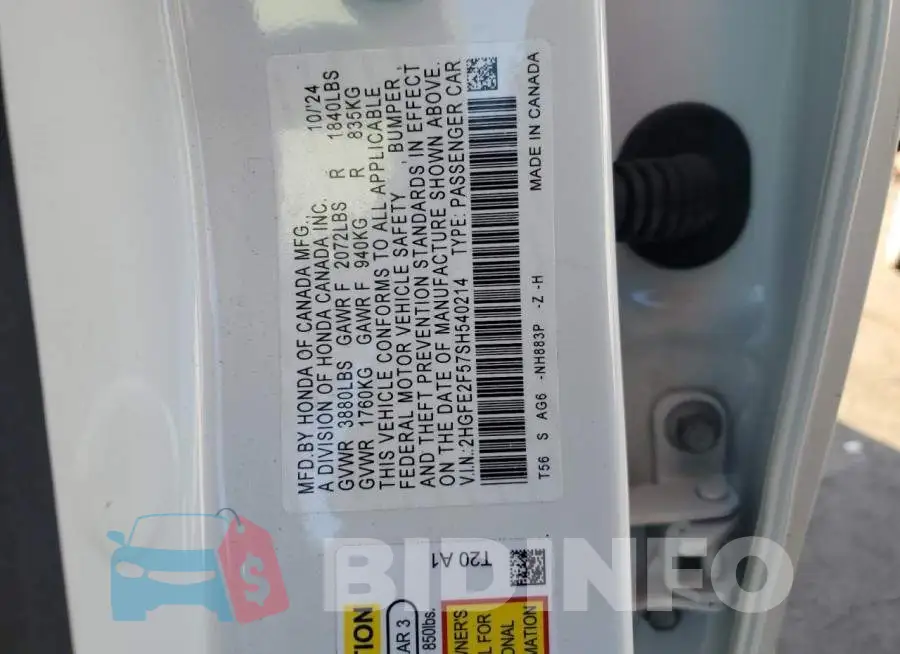 2HGFE2F57SH540214 Photo# 12