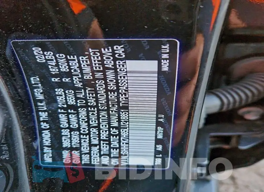 SHHFK7H65LU218851 Photo# 12