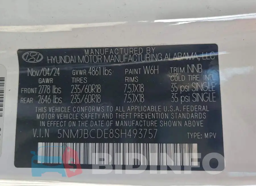 5NMJBCDE8SH493757 Photo# 13