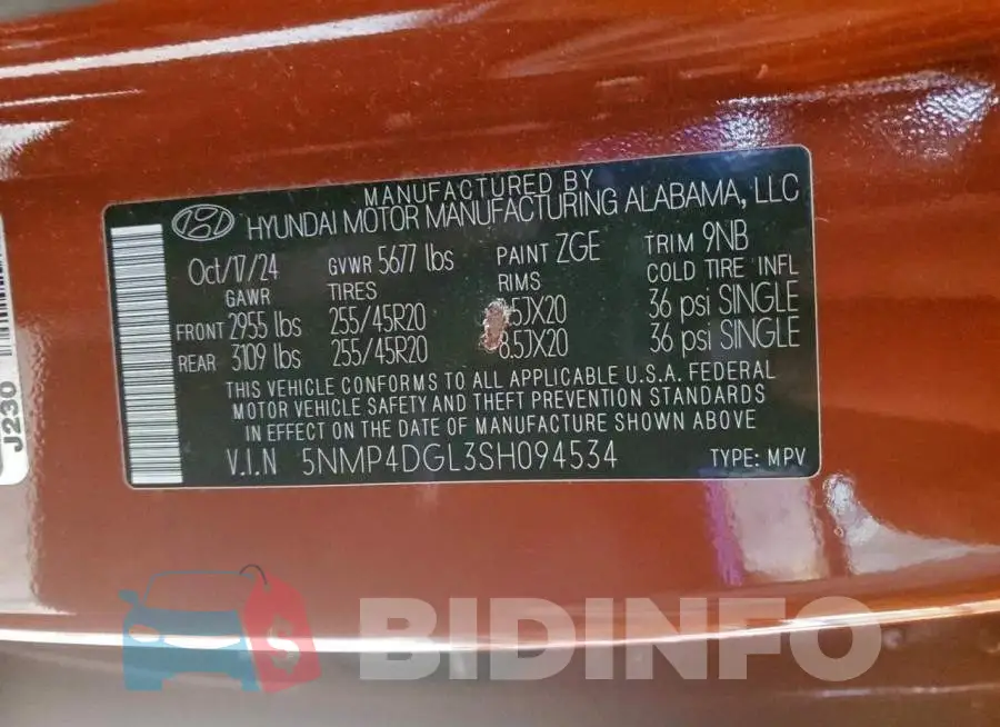 5NMP4DGL3SH094534 Photo# 12