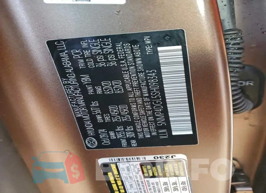 5NMP4DGL5SH098343 Photo# 14