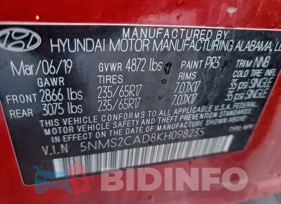 5NMS2CAD8KH098235 Photo# 12