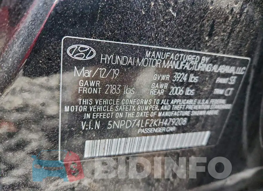 5NPD74LF2KH479208 Photo# 13