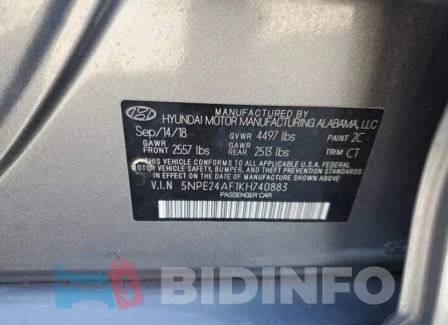 5NPE24AF1KH740883 Photo# 12